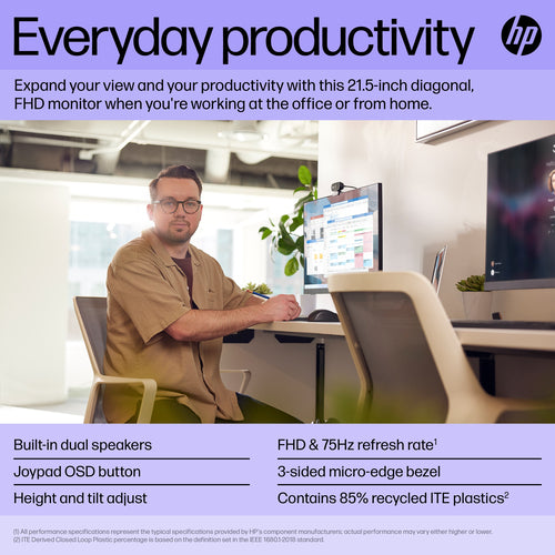 HP P22h G5 computer monitor 54.6 cm (21.5 HP P22h G5 computer monitor 54.6 cm (21.5